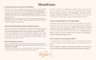 Manifeste entrepreneurial du Bon goût des mots